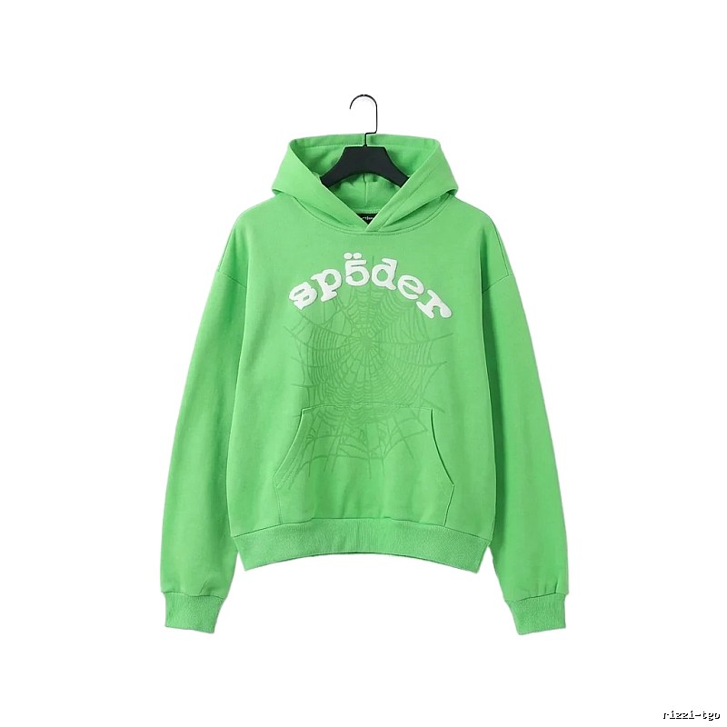 Sp5der Trendy Style Fluorescent Green Sweatshirt