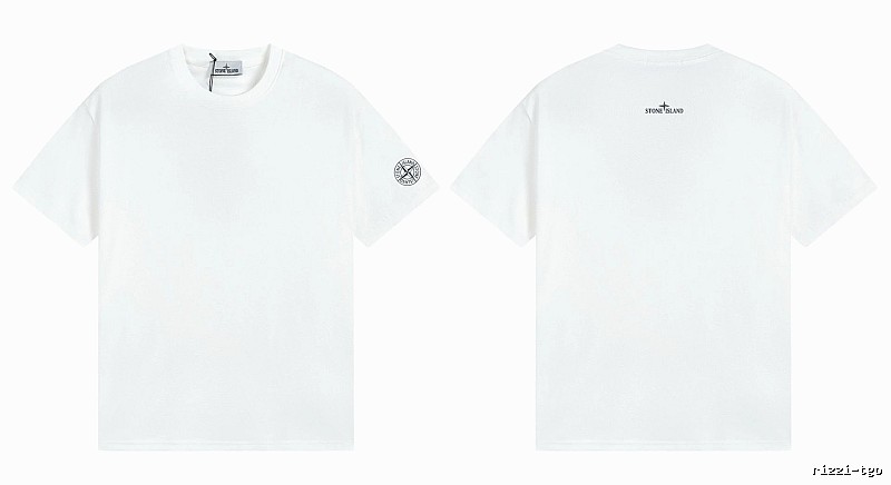 Stone Island Badge Minimalist Style White Short-sleeve T-shirt