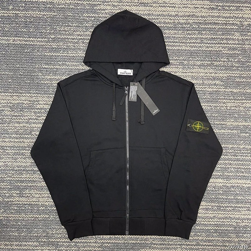 Stone Island Black Zip Hoodie Daily Styling