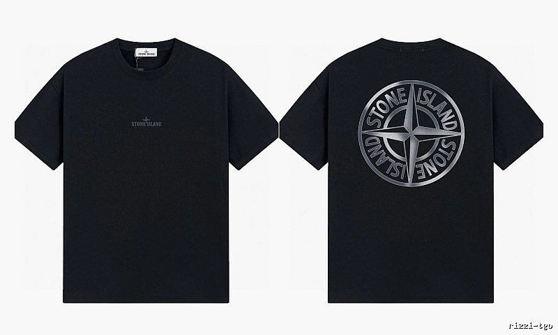 Stone Island Compass Collection Street Style Black T-Shirt