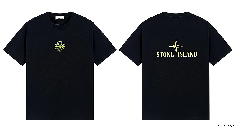 Stone Island Compass Series Streetwear Black Short Sleeve T-Shirt