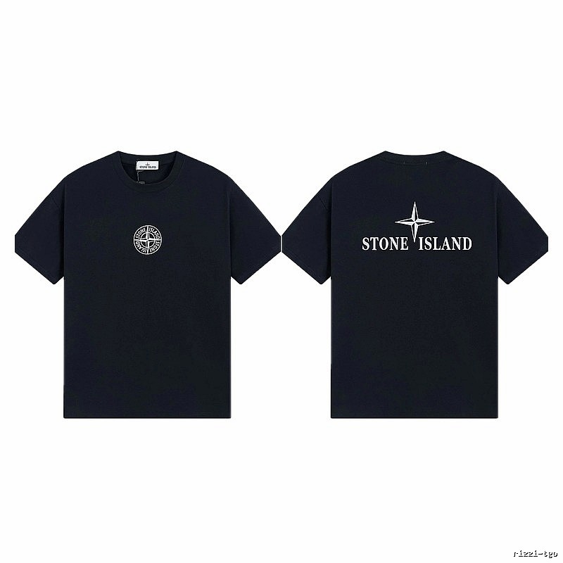 Stone Island Compass Street Style Black Short Sleeve T-shirt