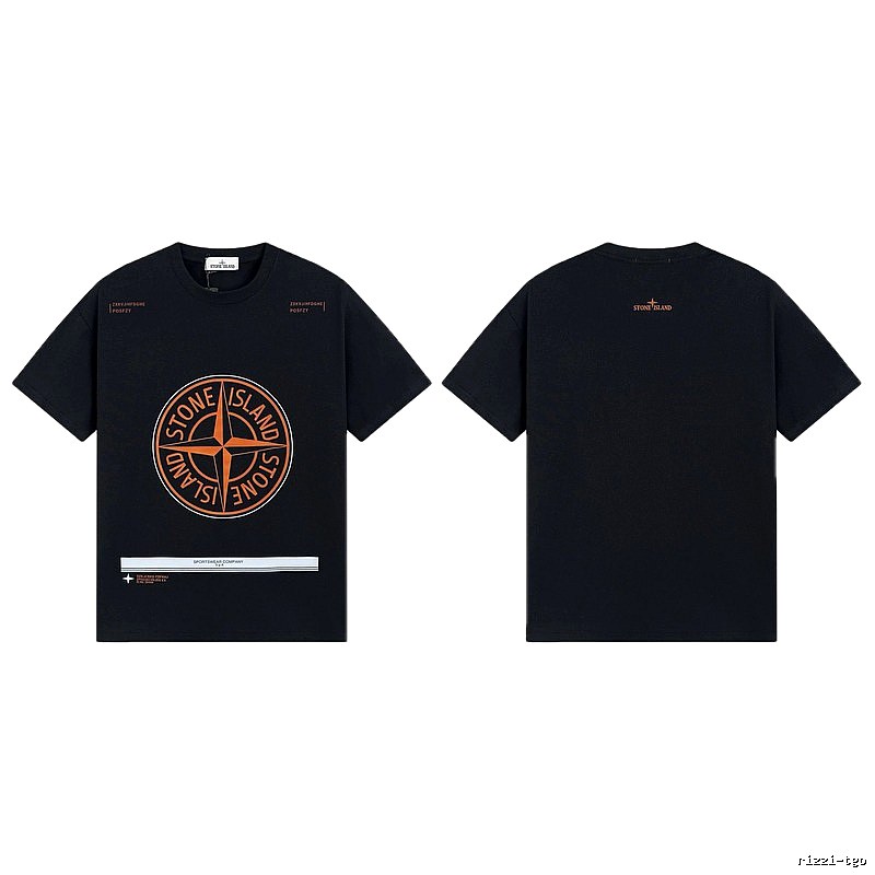 Stone Island Compass Techwear Style Black Short Sleeve T-Shirt