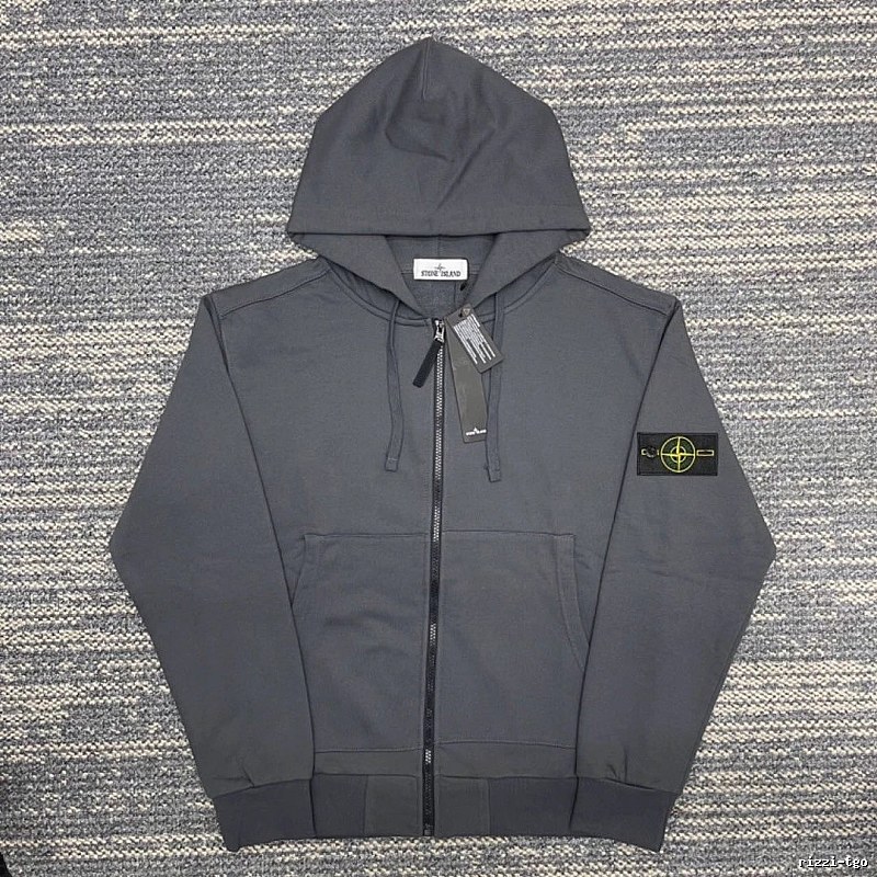 Stone Island Dark Gray Zip Hoodie Travel Styling