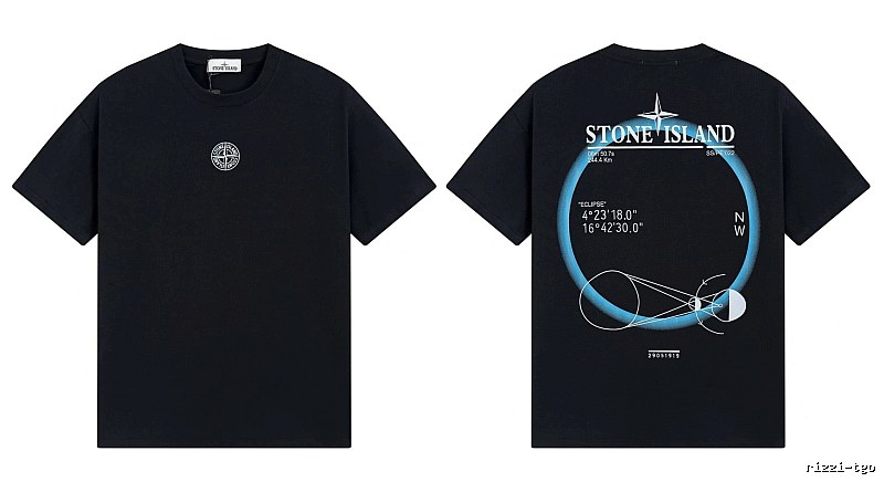 Stone Island Eclipse Collection Techwear Style Black Short-sleeve T-shirt