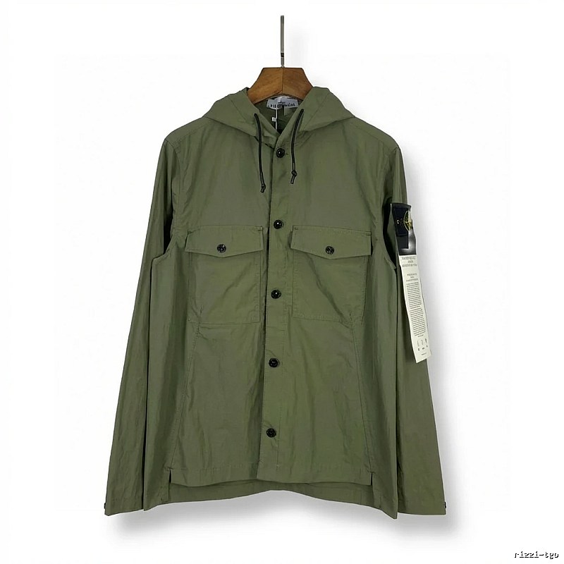 Stone Island military green workwear-style coat