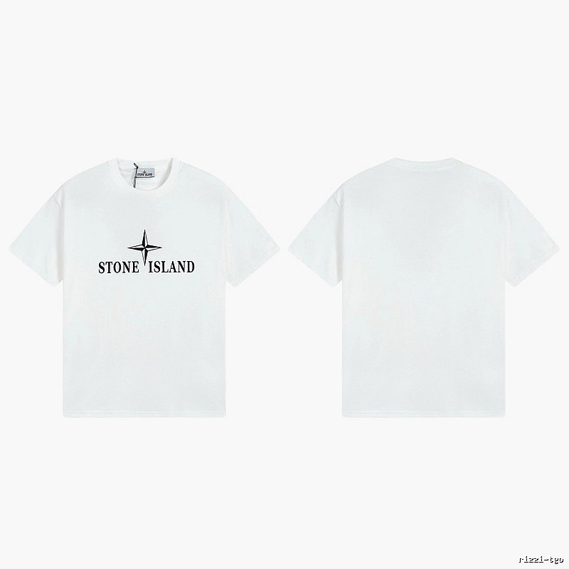Stone Island Printed Street Style White T-Shirt