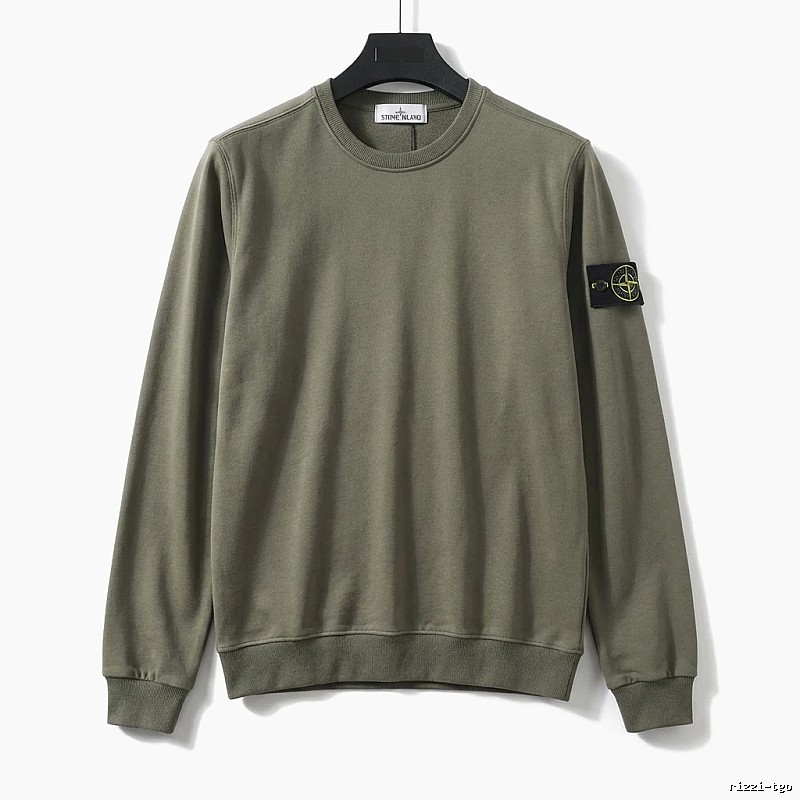 Stone Island trendy brand military green sweatshirt