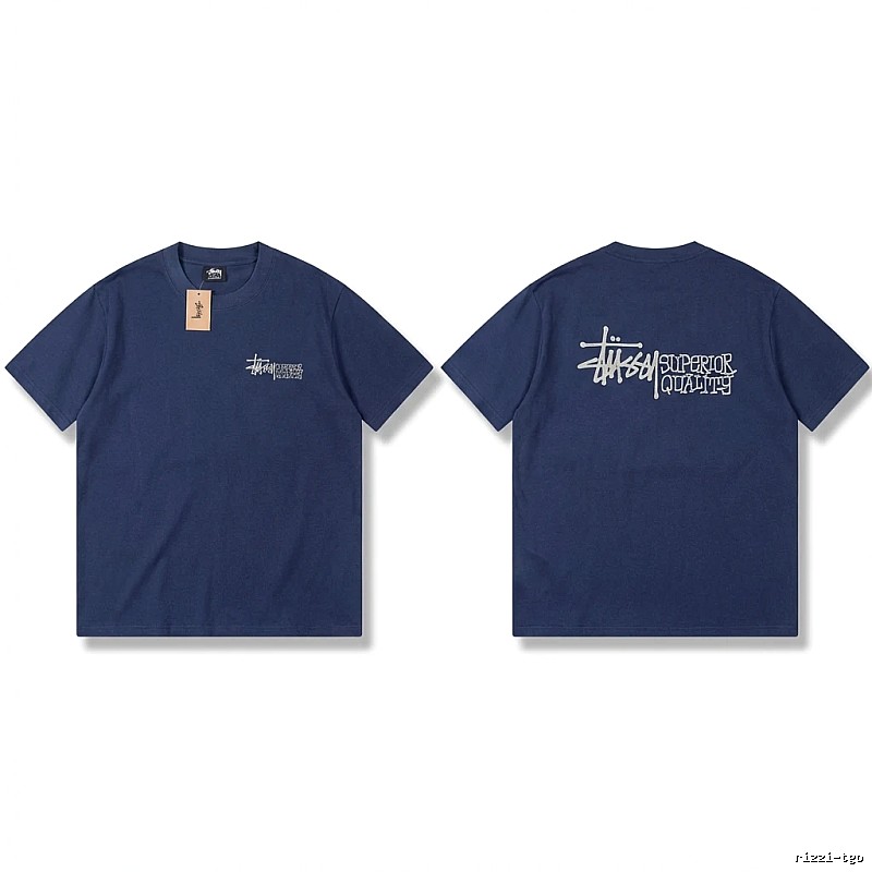 Stussy basic casual dark blue T-shirt