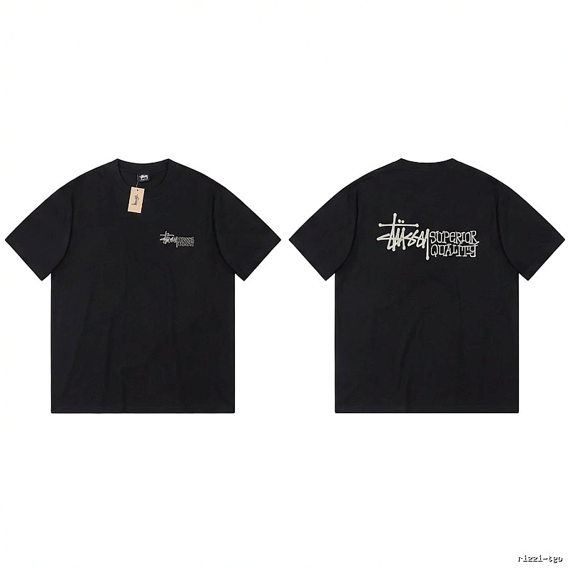 Stussy basic simple style black T-shirt