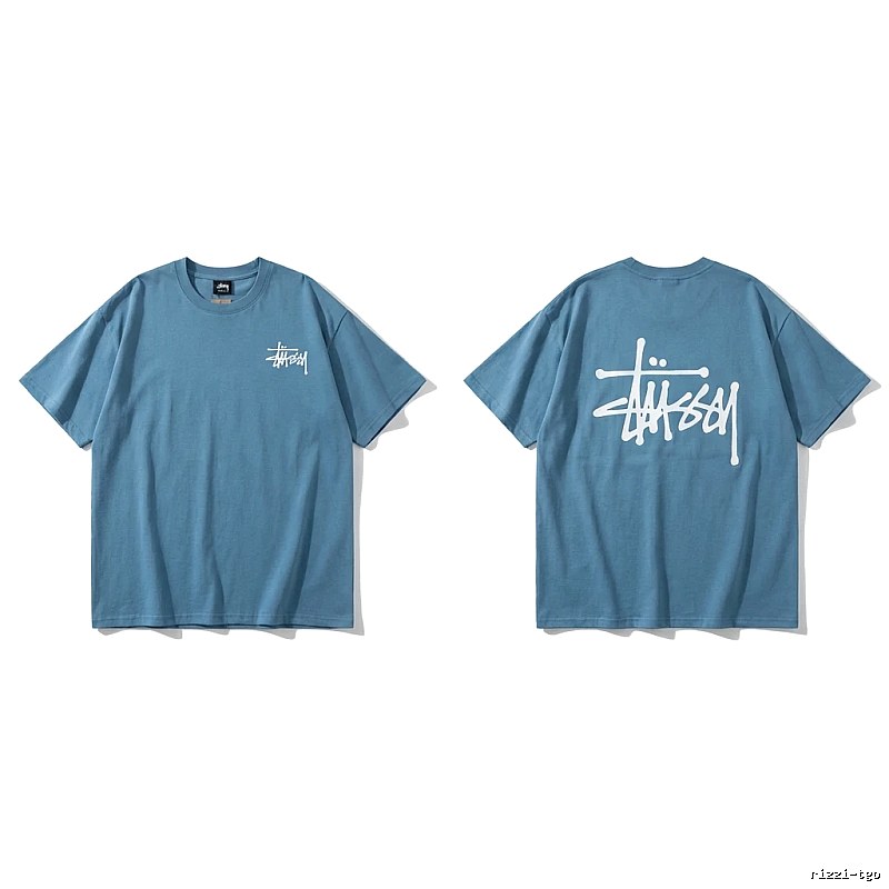 Stussy basic simple style blue T-shirt