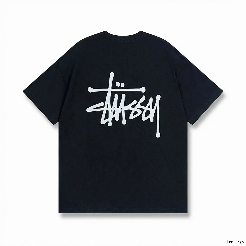Stussy basic street style black T-shirt