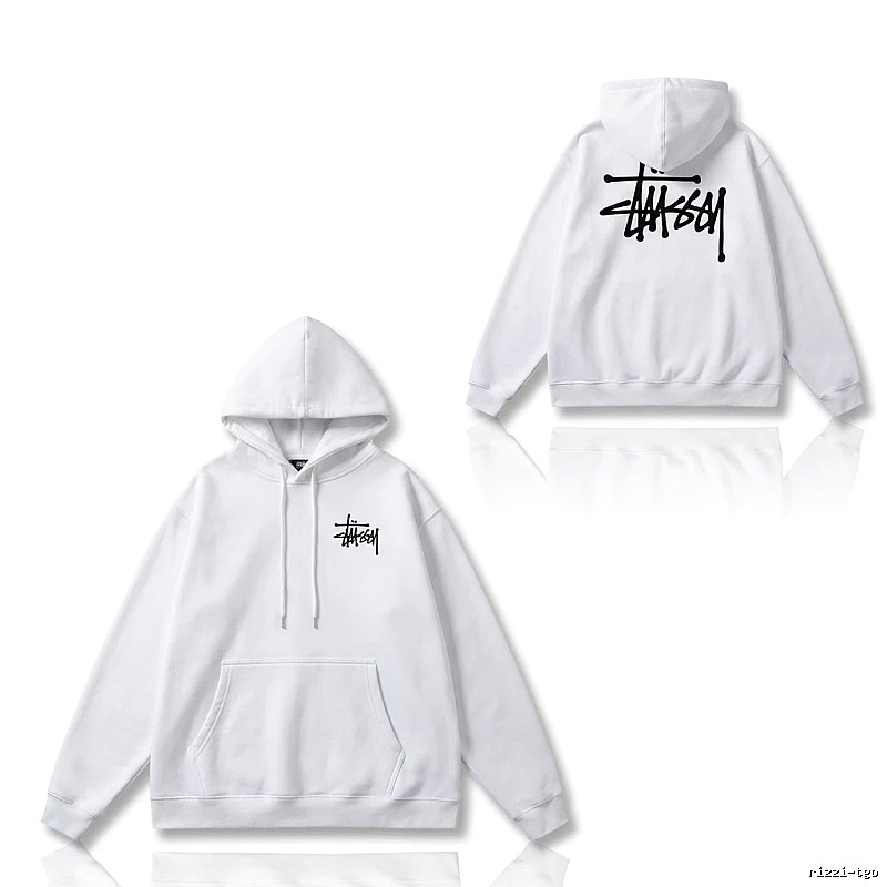 Stussy basic style simple white sweatshirt