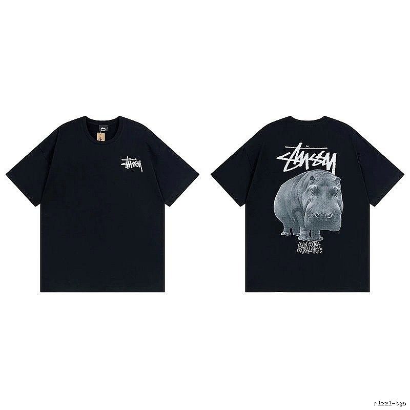 Stussy Black Spider Graphic T-Shirt Match Day Logo