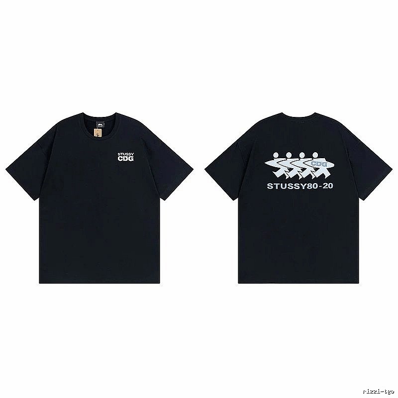 Stussy Black Spider Graphic T-Shirt Modern Fit Logo