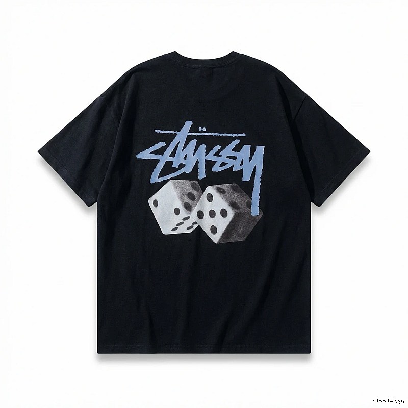 Stussy Dice Trendy Brand Black T-shirt