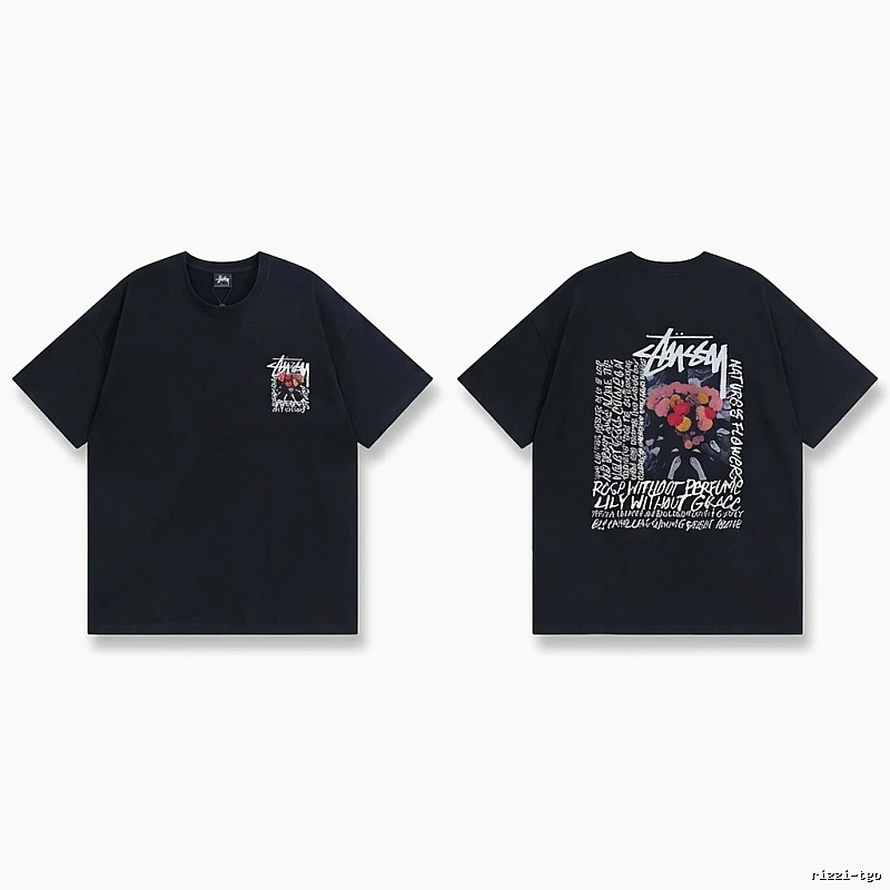 Stussy Floral Style Black T-shirt