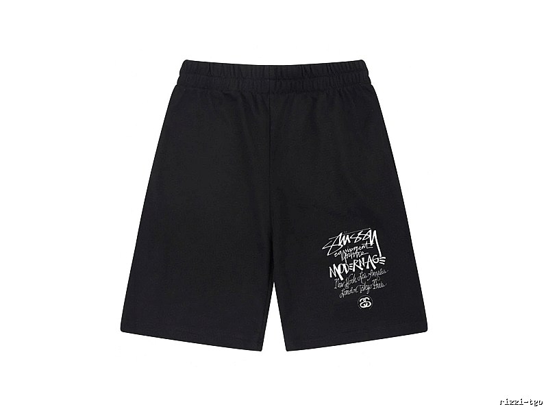 Stussy graffiti-style black shorts