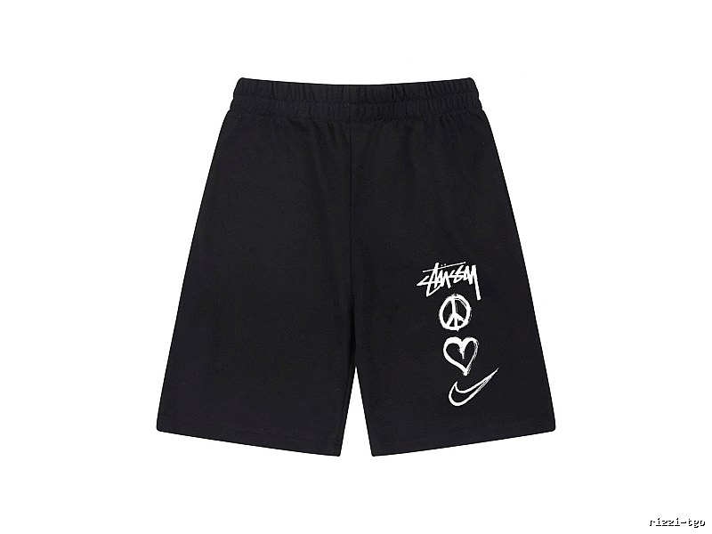 Stussy graffiti-style black shorts