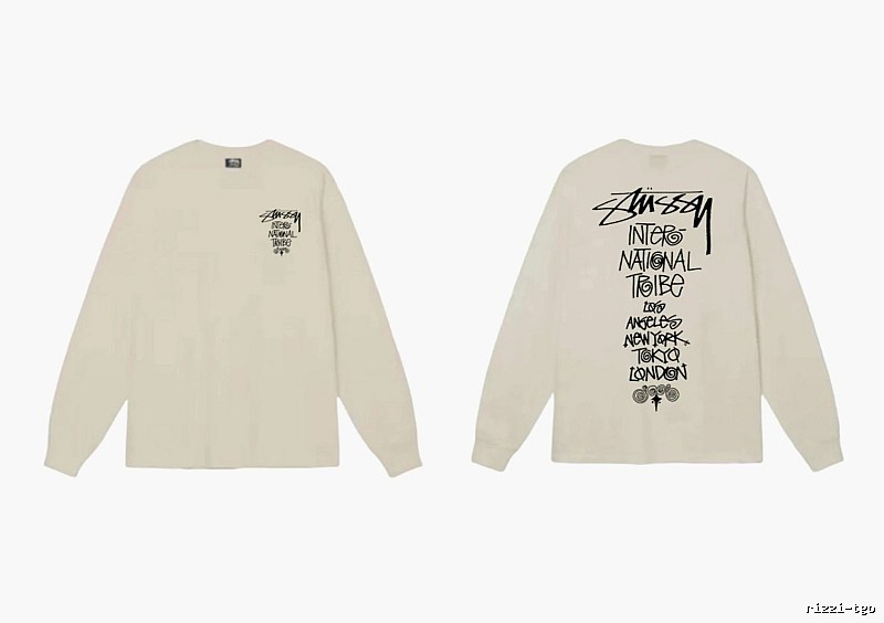 Stussy graffiti-style off-white long-sleeve