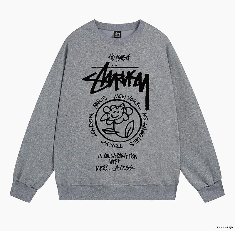Stussy Gray Style 539 Graphic SweatShirt Minimal Look