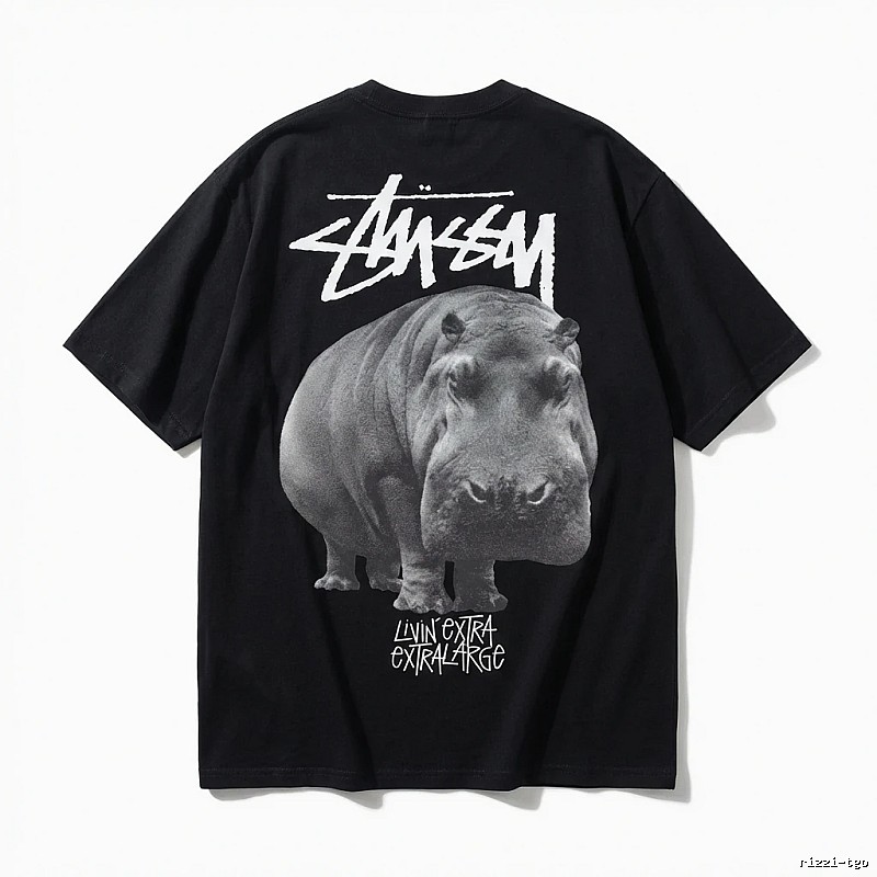 Stussy Hippo Print Black T-shirt