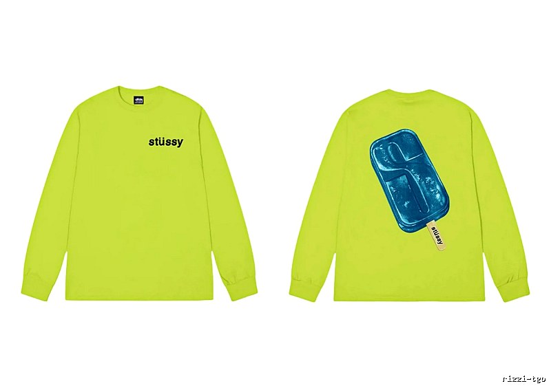 Stussy Ice Cream Series Fluorescent Green Long-sleeve Shirt