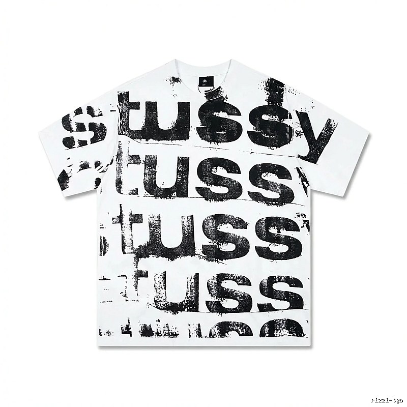 Stussy letter print white T-shirt