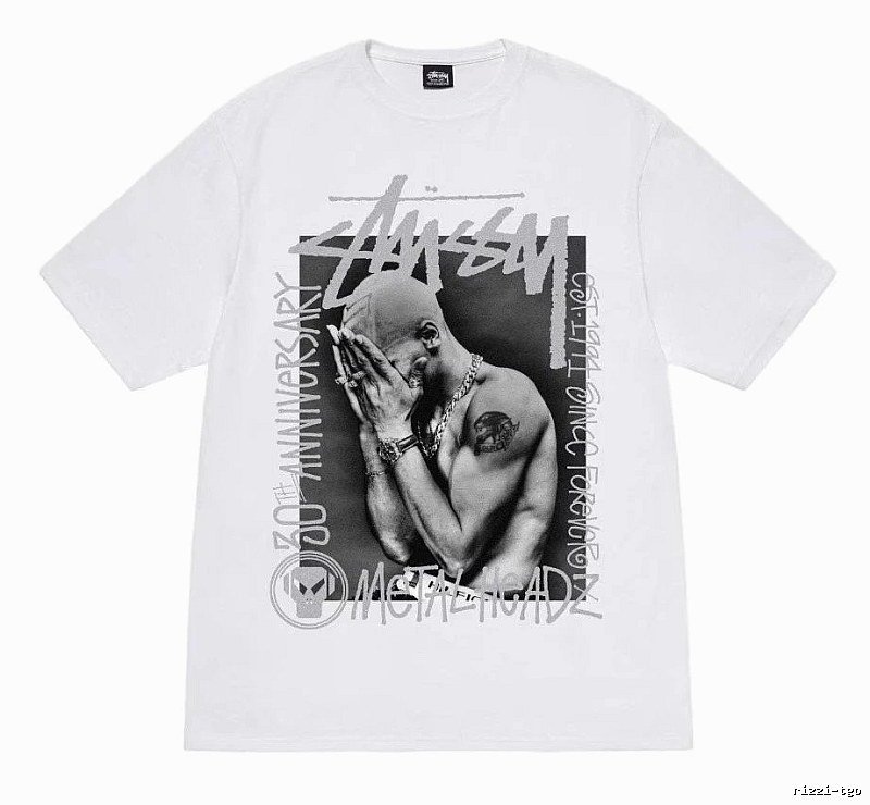 Stussy Logo Detail Graphic T-shirt Black White Stussy with Relaxed Feel