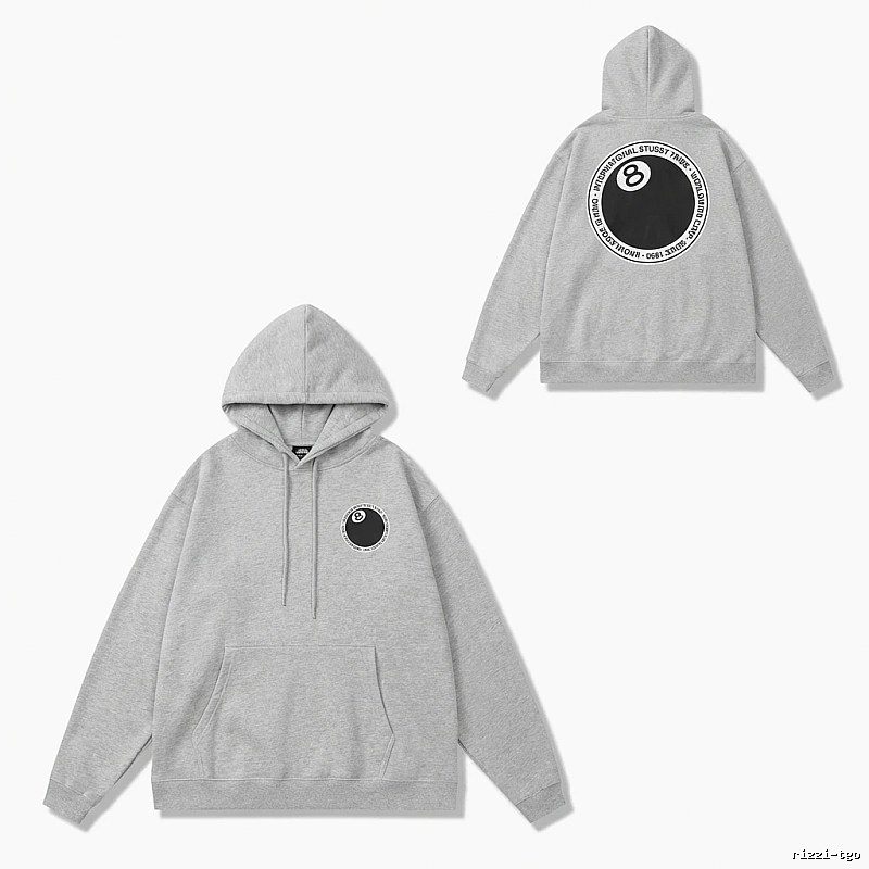 Stussy No.8 Ball Grey Hoodie