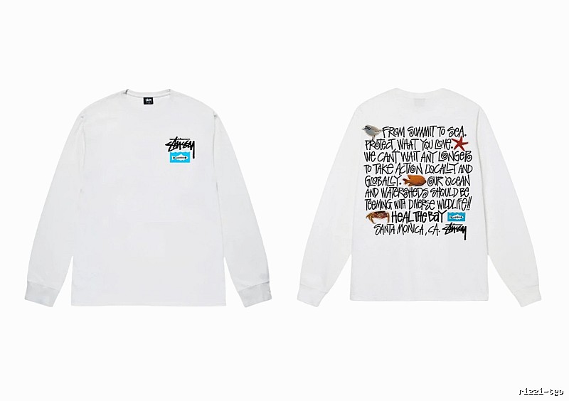 Stussy Ocean Style White Long-sleeve Shirt