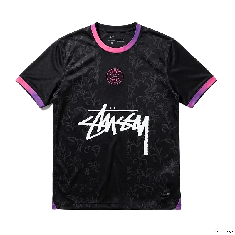 Stussy Paris Co-branded Style Black T-shirt