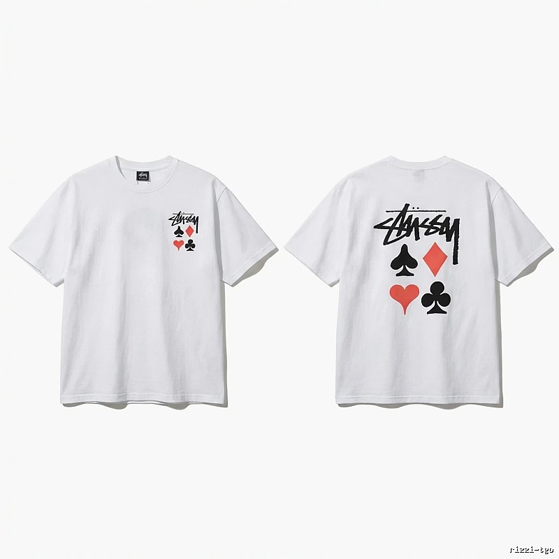 Stussy Playing Card Style White T-Shirt