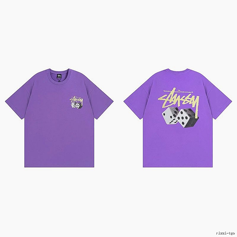 Stussy Purple Spider Graphic T-Shirt Campus Look Logo