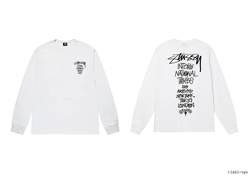 Stussy retro-style white long-sleeved shirt