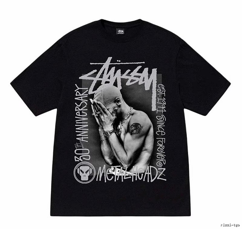 Stussy Statement Graphic T-shirt Black White Stussy for Easy Pairing