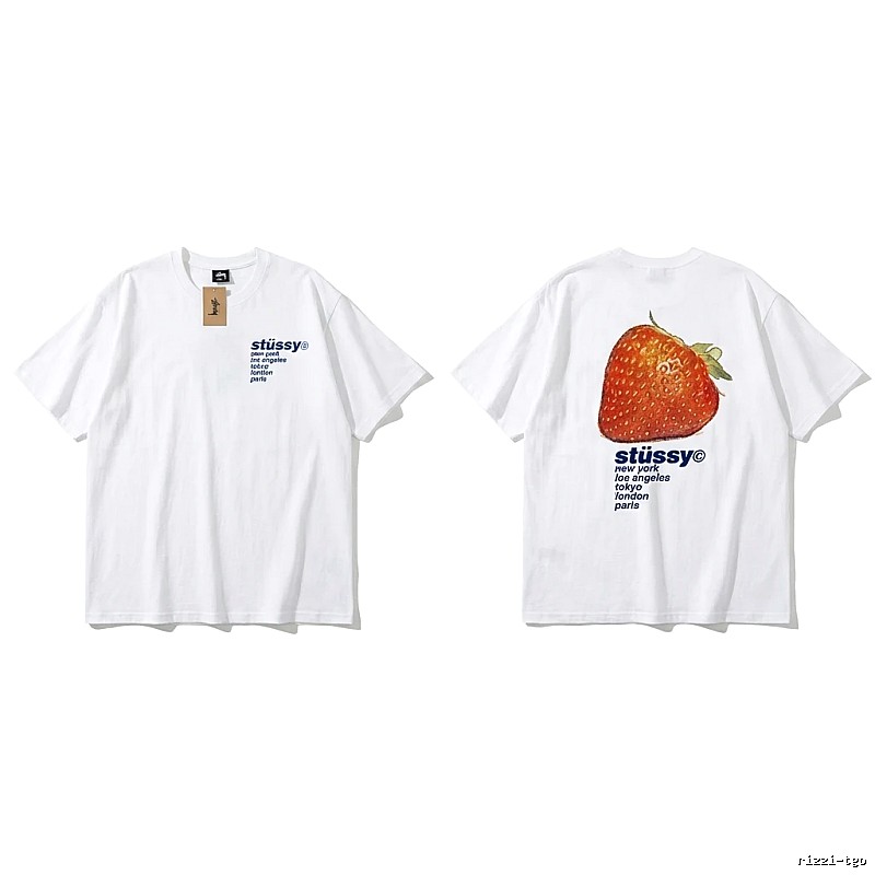 Stussy Strawberry Print White T-shirt