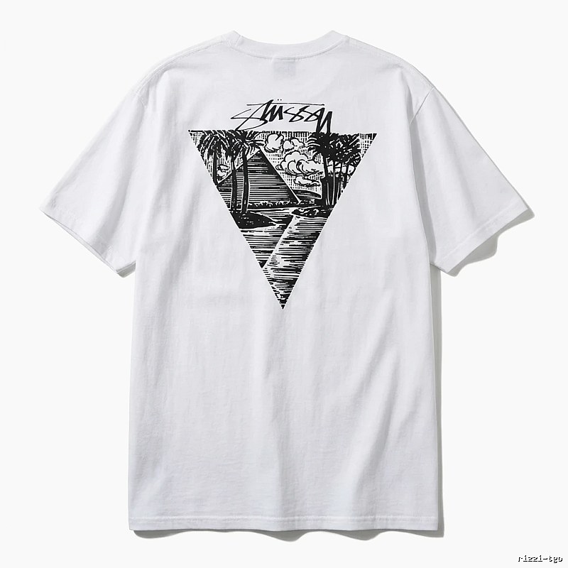 Stussy triangle print white T-shirt