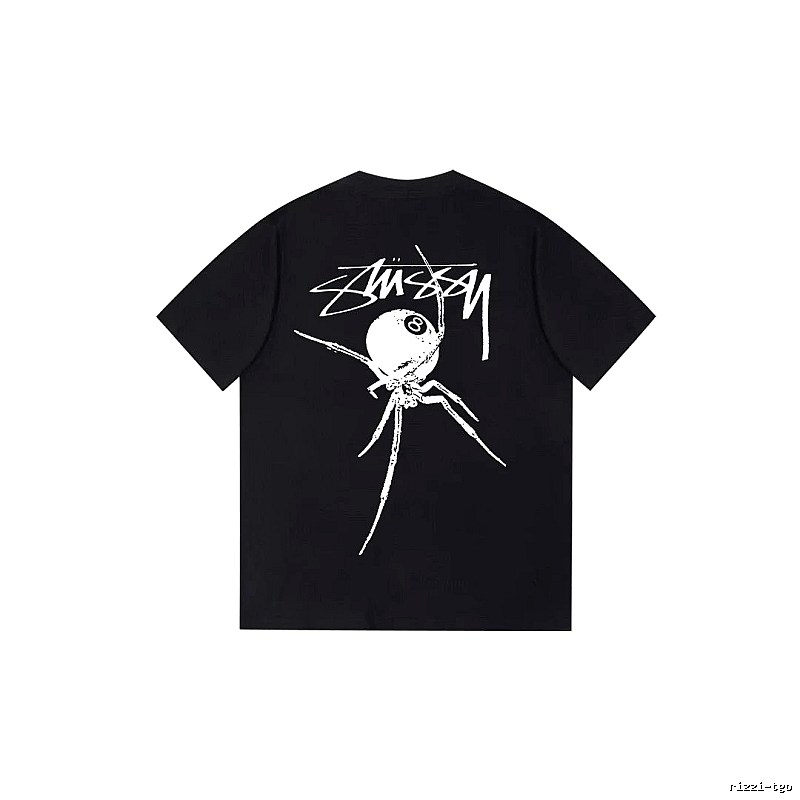 Stussy Urban Graphic T-shirt Black White Stussy with Statement Pattern