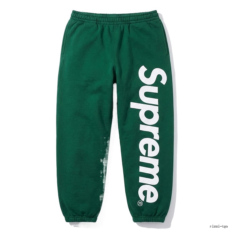 Supreme Basic Style Casual Dark Green Sweatpants