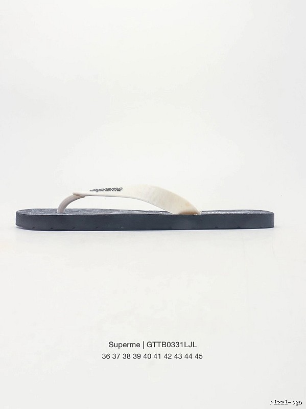 Supreme Casual Street Style Black and White Flip-Flops