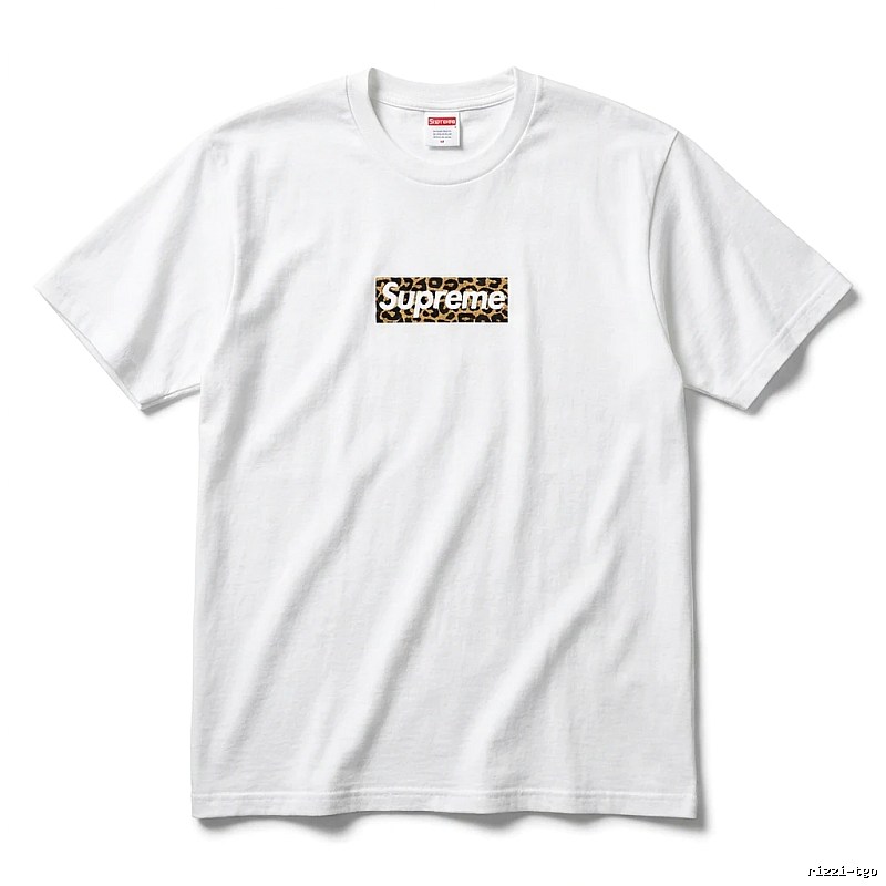 Supreme leopard - print style white T - shirt