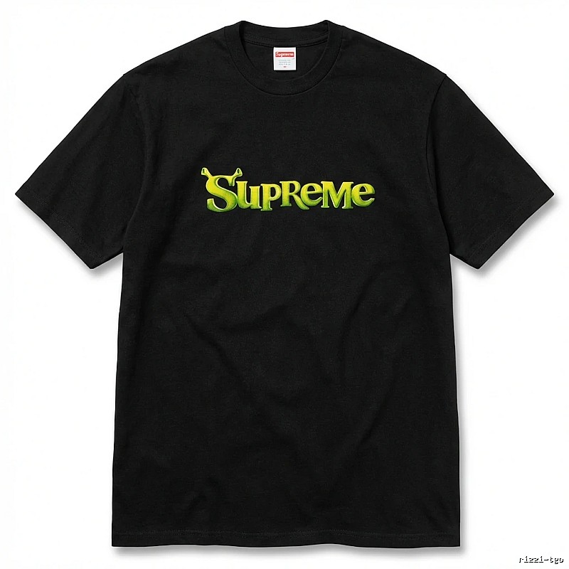 Supreme Letter Style Black T-shirt