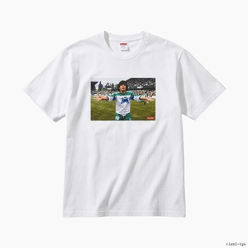 Supreme Maradona-style white T-shirt