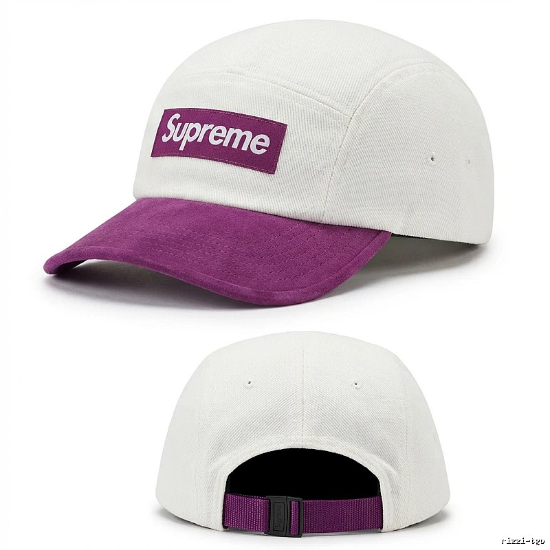 Supreme minimalist style white and purple hat
