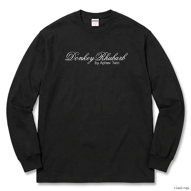 Supreme Print Retro Style Black Long-sleeve Shirt