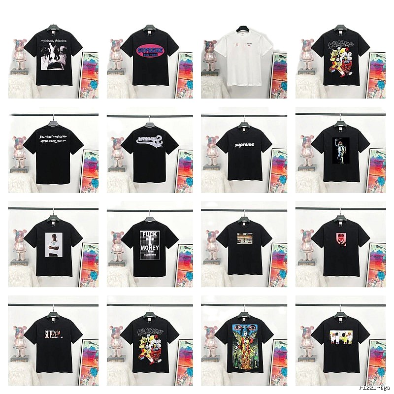 Supreme Printed Street Style Black T-Shirt