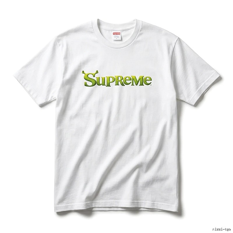 Supreme-printed trendy and cool white T-shirt