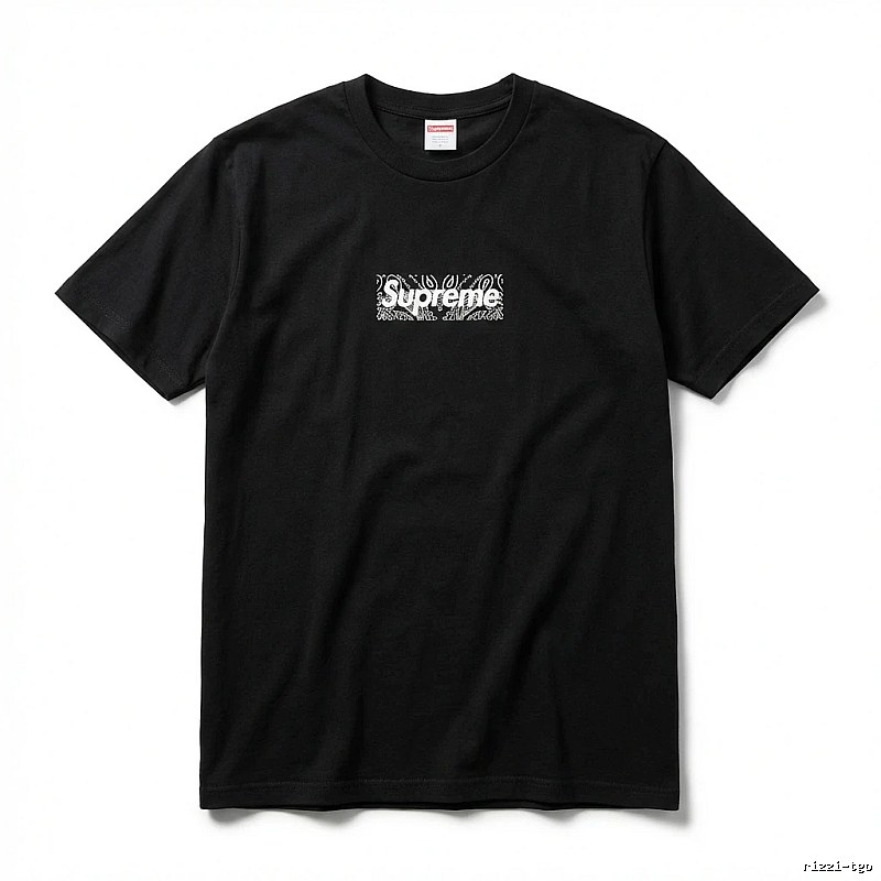 Supreme - printed trendy black T - shirt
