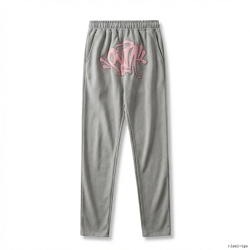 SynaWorld graffiti-style light gray sweatpants